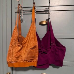Cacique Women’s Plus Size Bralette 2-pack | Gold Shimmer + Wine | Size 26/28